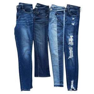 American Eagle Outfitters Womens Jeans Size 4 Lot Skinny Jegging Hi Rise crop